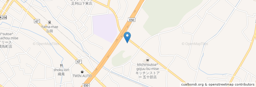 Mapa de ubicacion de 賀川診療所 en 日本, 栃木県, 足利市.