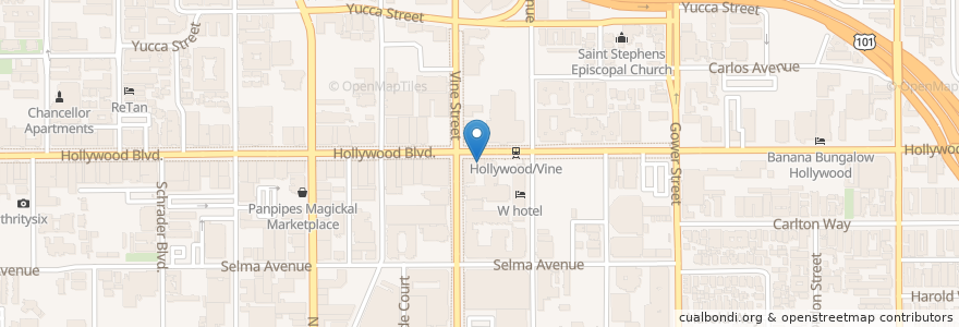 Mapa de ubicacion de Wood&Vine en ایالات متحده آمریکا, کالیفرنیا, Los Angeles County, لوس آنجلس.
