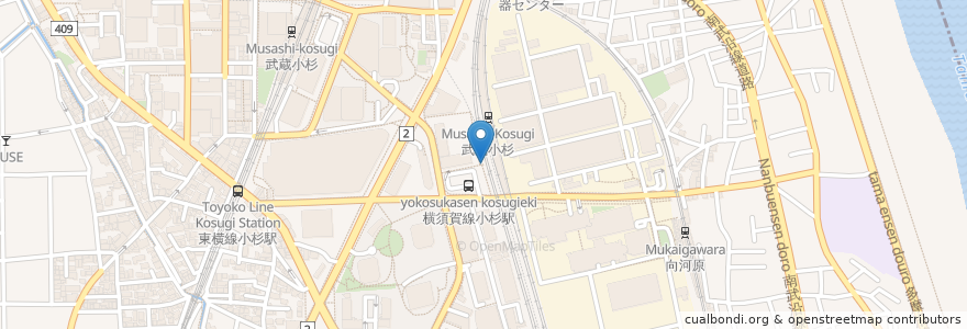 Mapa de ubicacion de 武蔵小杉駅　横須賀線口 en ژاپن, 神奈川県, 川崎市, 中原区.