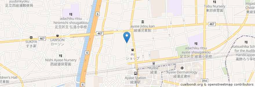 Mapa de ubicacion de ニッポンレンタカー en Japonya, 東京都, 足立区.