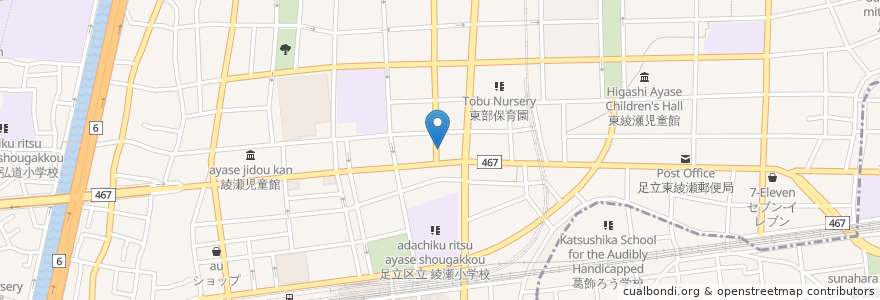 Mapa de ubicacion de トヨタレンタカー en اليابان, 東京都, 足立区.