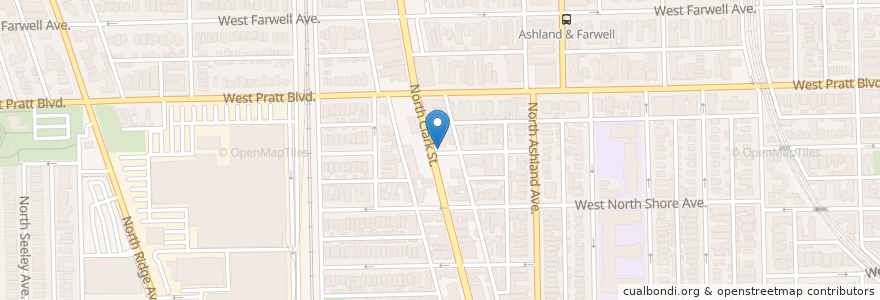 Mapa de ubicacion de Clark St & Columbia Ave en United States, Illinois, Chicago.