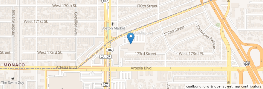 Mapa de ubicacion de CVS Pharmacy en Stati Uniti D'America, California, Los Angeles County.