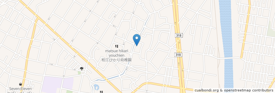 Mapa de ubicacion de 馬場八幡宮 en Japon, Tokyo, 江戸川区.