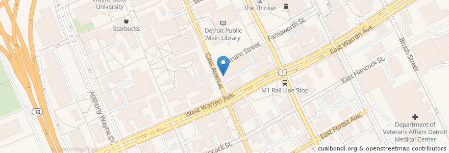 Mapa de ubicacion de La Pita Fresh en Estados Unidos Da América, Michigan, Wayne County, Detroit.
