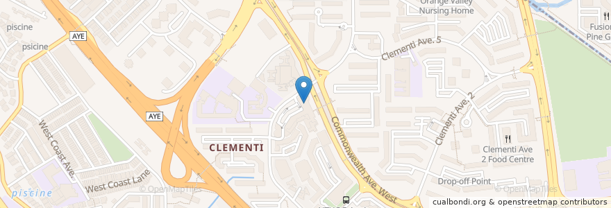 Mapa de ubicacion de Clementi Public Library en سنگاپور, Southwest.