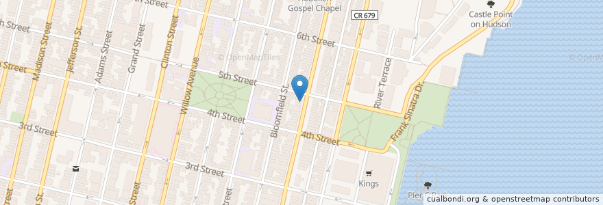 Mapa de ubicacion de Grubbs Take Away en États-Unis D'Amérique, New Jersey, Hudson County, Hoboken.