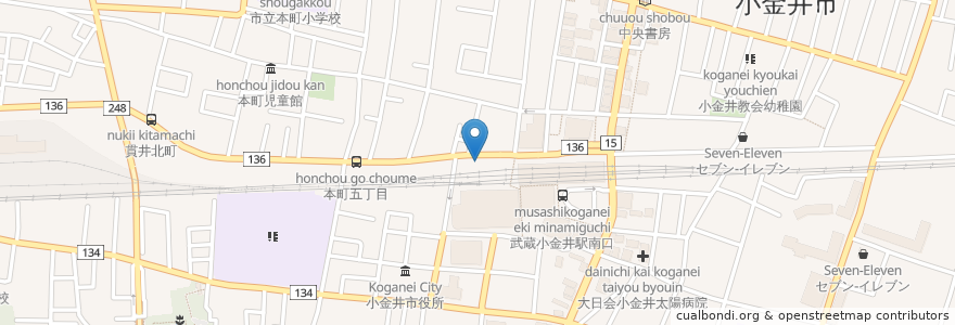 Mapa de ubicacion de すし屋 銀蔵 en Giappone, Tokyo, 小金井市.