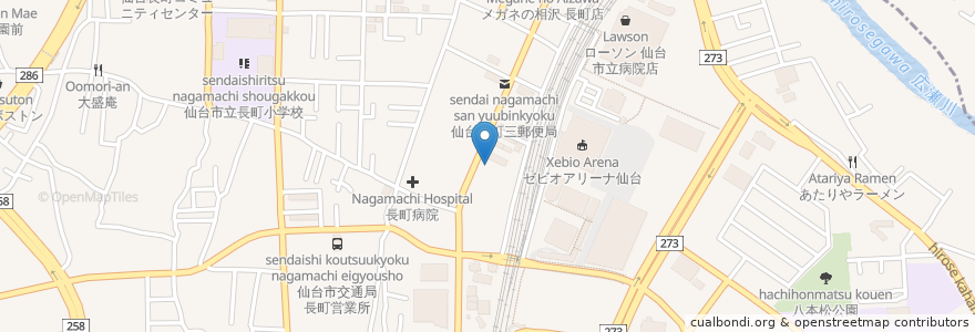 Mapa de ubicacion de もみのき薬局 長町店 en Japonya, 宮城県, 仙台市, 太白区.