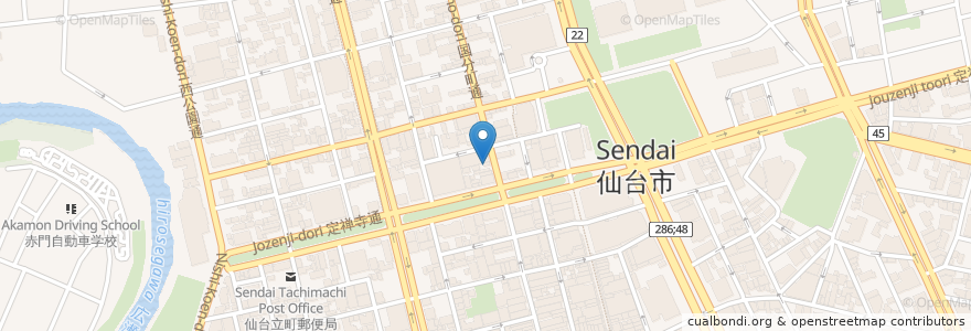 Mapa de ubicacion de みょうがや・花みょうが en Japón, Prefectura De Miyagi, 仙台市, 青葉区.