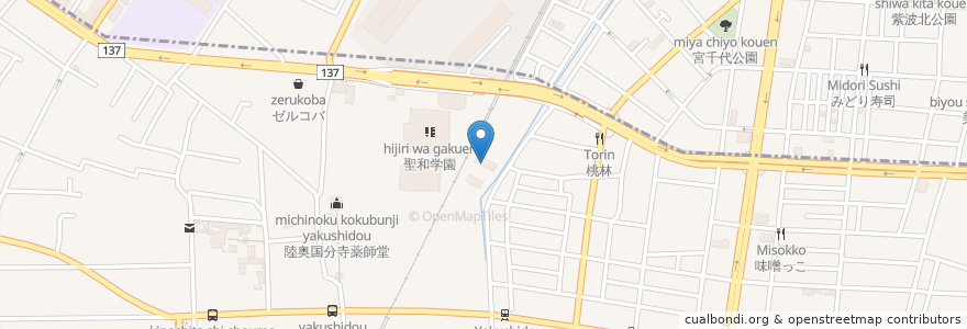 Mapa de ubicacion de 世界心道教 東北支庁 en 日本, 宫城县, 仙台市, 若林区.