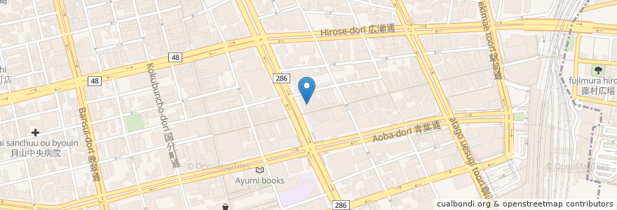 Mapa de ubicacion de びっくりドンキー クリスロード店 en Japan, 宮城県, 仙台市, 青葉区.
