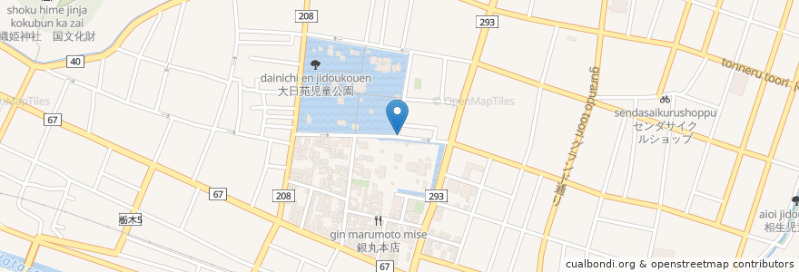 Mapa de ubicacion de ひなたや en Japón, Prefectura De Tochigi, 足利市.