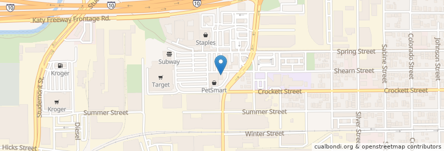 Mapa de ubicacion de Southwell's Hamburger Grill en 美利坚合众国/美利堅合眾國, 得克萨斯州 / 德克薩斯州 / 德薩斯州, 休斯敦, Harris County.