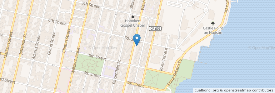 Mapa de ubicacion de Farside en Amerika Syarikat, New Jersey, Hudson County, Hoboken.