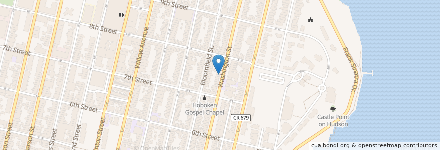 Mapa de ubicacion de Dental Arts en Estados Unidos De América, Nueva Jersey, Hudson County, Hoboken.