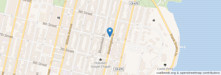 Mapa de ubicacion de 8th Street Tavern en Verenigde Staten, New Jersey, Hudson County, Hoboken.