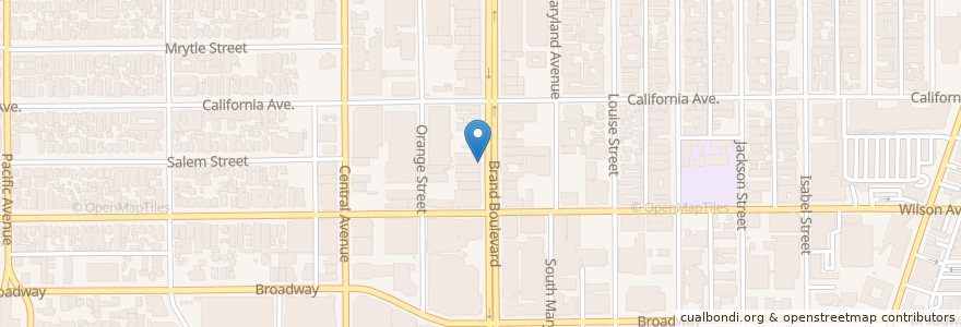Mapa de ubicacion de North-West College en Stati Uniti D'America, California, Los Angeles County, Glendale.