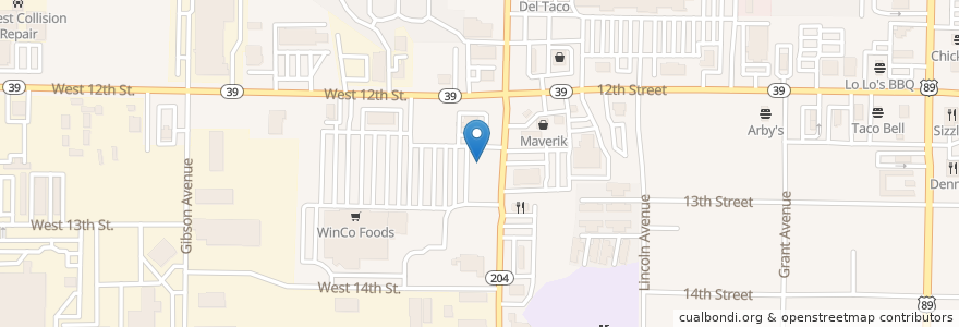 Mapa de ubicacion de Beans & Brews Coffee House en Estados Unidos De América, Utah, Weber County, Ogden.