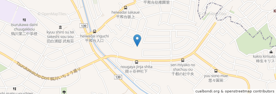 Mapa de ubicacion de 能ヶ谷神社 en اليابان, 東京都, 町田市.