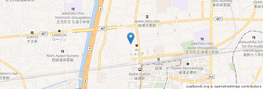 Mapa de ubicacion de ORIX Rent-A-Car en Japan, 東京都, 足立区.