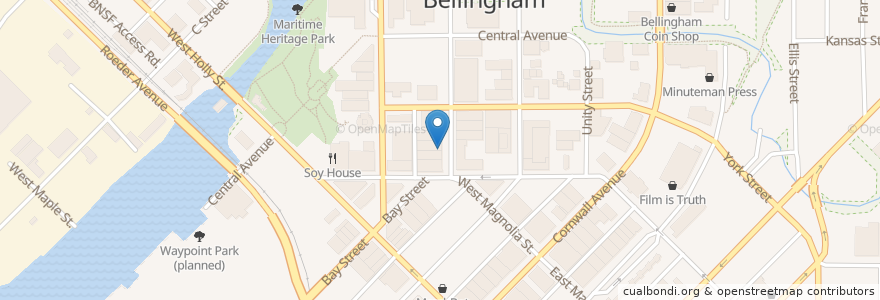Mapa de ubicacion de Thousand Acre Cider House en Estados Unidos De América, Washington, Whatcom County, Bellingham.