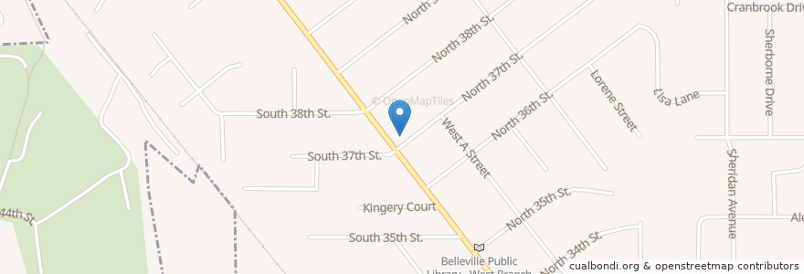 Mapa de ubicacion de Spike's Pub & Grub en United States, Illinois, Belleville.