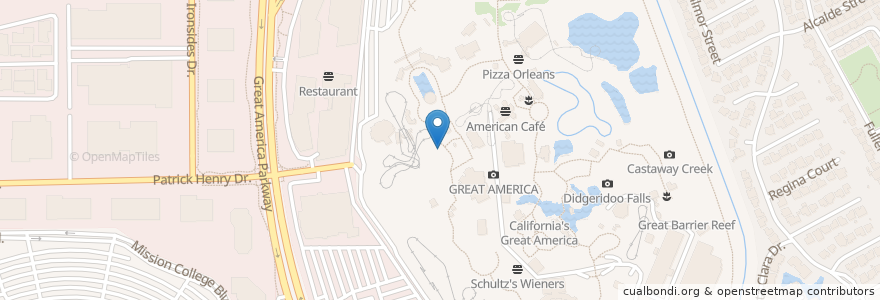 Mapa de ubicacion de Starbucks en الولايات المتّحدة الأمريكيّة, كاليفورنيا, مقاطعة سانتا كلارا, سانتا كلارا.