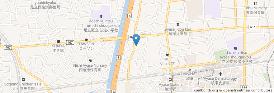 Mapa de ubicacion de 江戸一万来館 en اليابان, 東京都, 足立区.