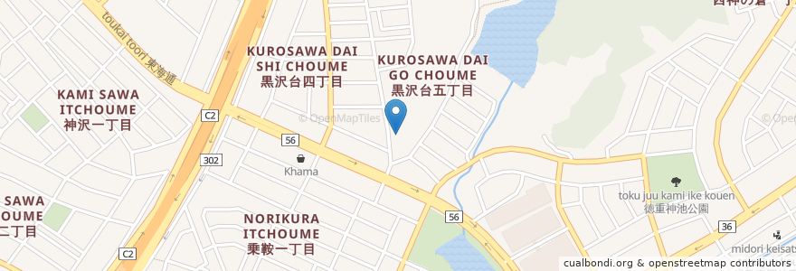 Mapa de ubicacion de 黒沢台調剤薬局 en Japão, 愛知県, Nagoia, 緑区.