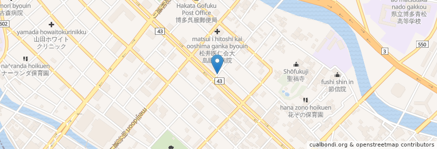 Mapa de ubicacion de ほっともっと en Japon, Préfecture De Fukuoka, 福岡市, 博多区.
