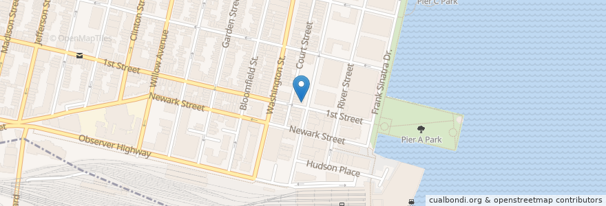 Mapa de ubicacion de Playa Bowls en United States, New Jersey, Hudson County, Hoboken.