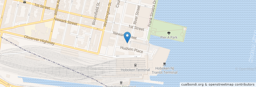 Mapa de ubicacion de Cadillac Cantina en Amerika Birleşik Devletleri, New Jersey, Hudson County, Hoboken.