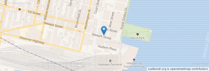 Mapa de ubicacion de Coco Havana en 美利坚合众国/美利堅合眾國, 新泽西州 / 新澤西州 / 紐澤西州, Hudson County, Hoboken.