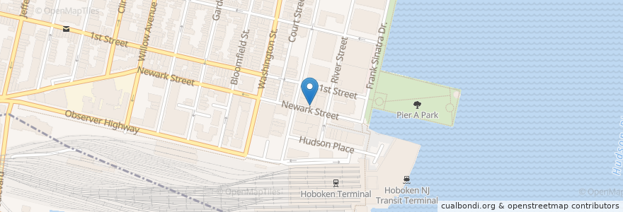 Mapa de ubicacion de Biggie's en Amerika Syarikat, New Jersey, Hudson County, Hoboken.