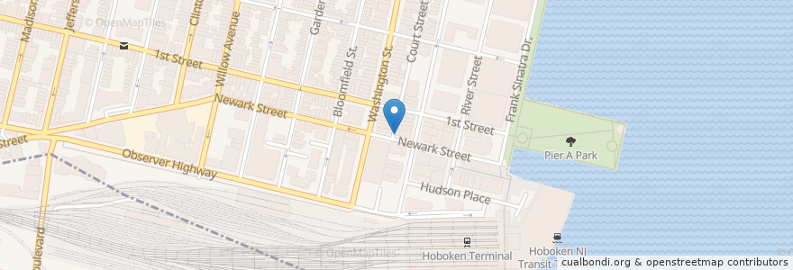 Mapa de ubicacion de Wilton House en Verenigde Staten, New Jersey, Hudson County, Hoboken.