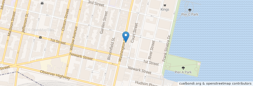 Mapa de ubicacion de Empanadas Cafe en 미국, 뉴저지, Hudson County, Hoboken.
