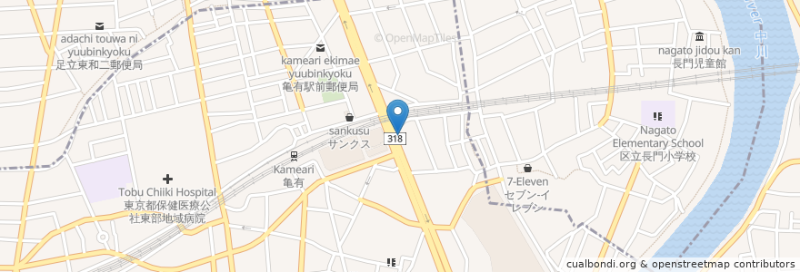 Mapa de ubicacion de トヨタレンタカー en 日本, 东京都/東京都, 足立区.