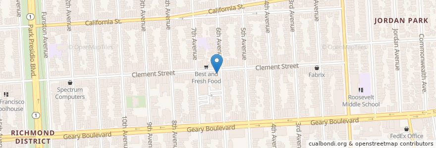 Mapa de ubicacion de Wing Lee B.B.Q. Restaurant en Stati Uniti D'America, California, San Francisco, San Francisco.