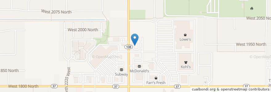 Mapa de ubicacion de Papa Murphy's en ایالات متحده آمریکا, یوتا, Davis County, Clinton.
