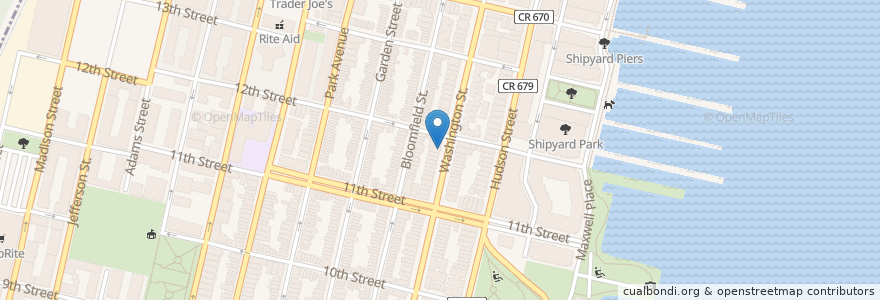 Mapa de ubicacion de The Brick en 美利坚合众国/美利堅合眾國, 新泽西州 / 新澤西州 / 紐澤西州, Hudson County, Hoboken.