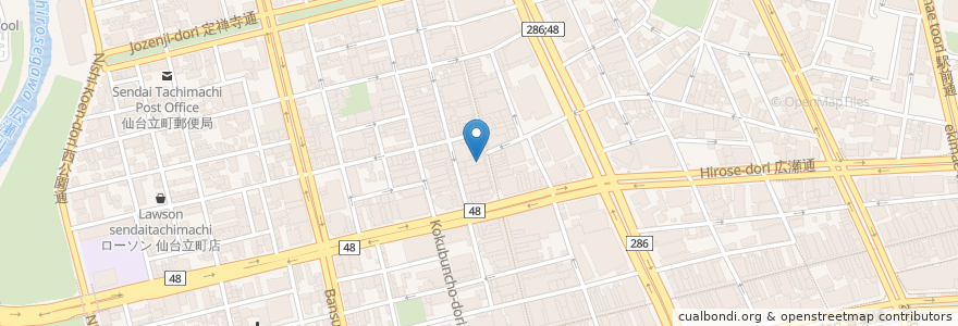 Mapa de ubicacion de マツモトキヨシ 仙台一番町店 en 일본, 미야기현, 仙台市, 青葉区.