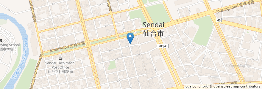 Mapa de ubicacion de 仙臺横丁酒場 イノシカチョウ en Japan, Präfektur Miyagi, 仙台市, 青葉区.