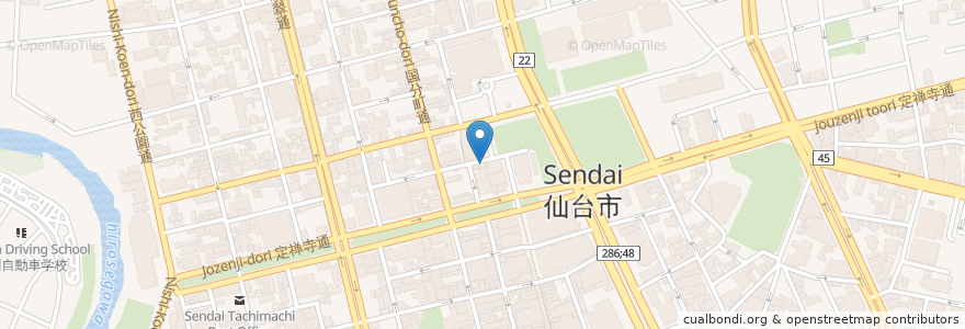 Mapa de ubicacion de 居酒屋 仙きち en Japan, Präfektur Miyagi, 仙台市, 青葉区.