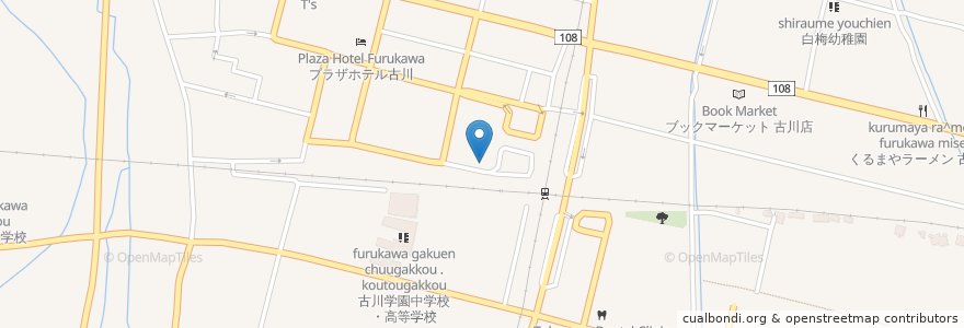 Mapa de ubicacion de 古川農業協同組合 中央支店 en Japan, Präfektur Miyagi, Ōsaki.
