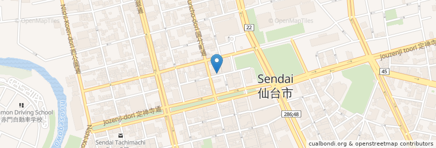 Mapa de ubicacion de Andy en 日本, 宫城县, 仙台市, 青葉区.