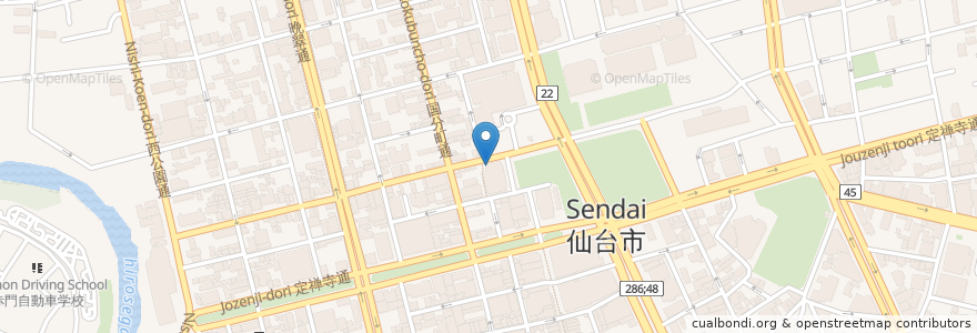 Mapa de ubicacion de すず薬局 仙台パークビル店 en 日本, 宮城県, 仙台市, 青葉区.