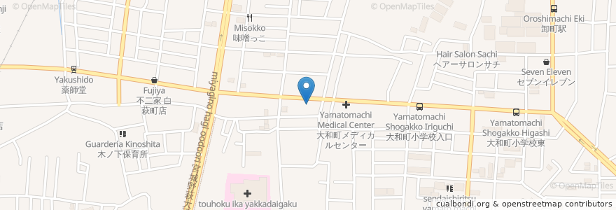 Mapa de ubicacion de GIOカフェ 仙台大和町店 en ژاپن, 宮城県, 仙台市, 若林区.