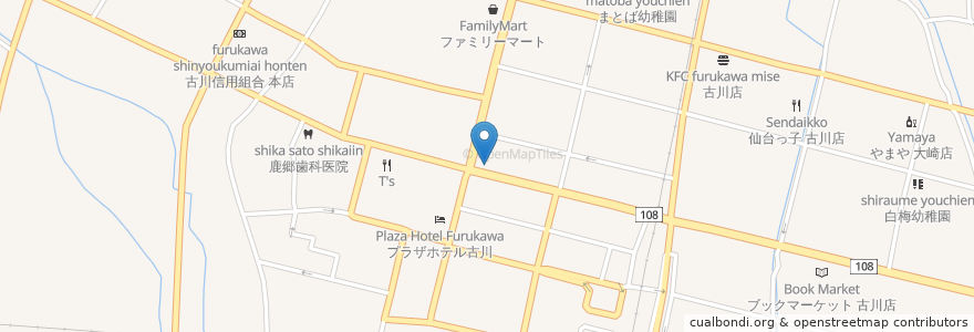 Mapa de ubicacion de 溶岩ステーキ 牛勝 en اليابان, 宮城県, 大崎市.