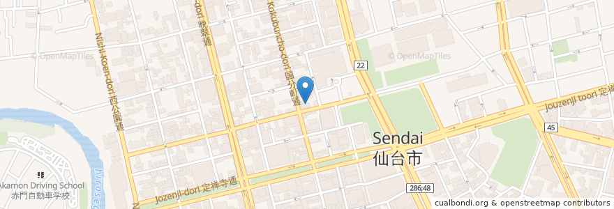 Mapa de ubicacion de トミーズバー & ライブ リメンバー en ژاپن, 宮城県, 仙台市, 青葉区.